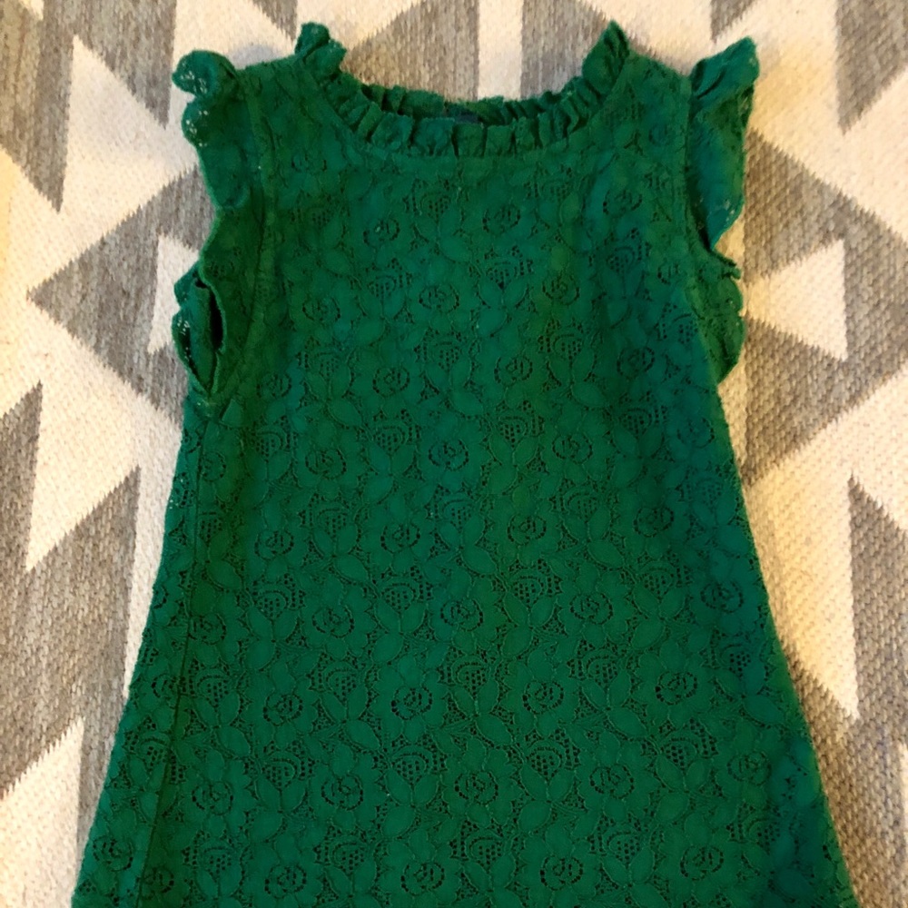 peek green lace shift dress